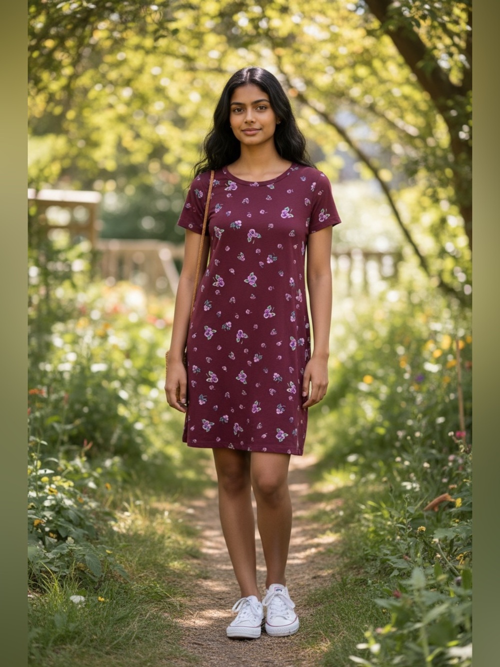Old Navy Maroon Floral Mini Dress